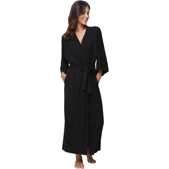 Women's Soft Robes Long Bath Robes Full Length Kimonos Sleepwear Dressing - Picture 7 of 7